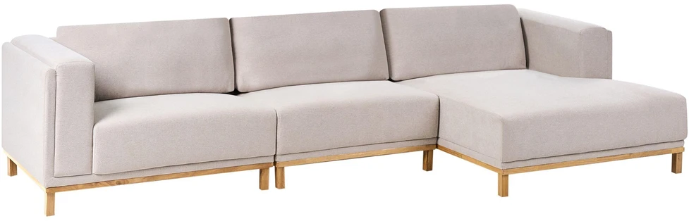 Beliani 5 vietų kampinė sofa VENG šviesiai smėlio spalvos, kairinė