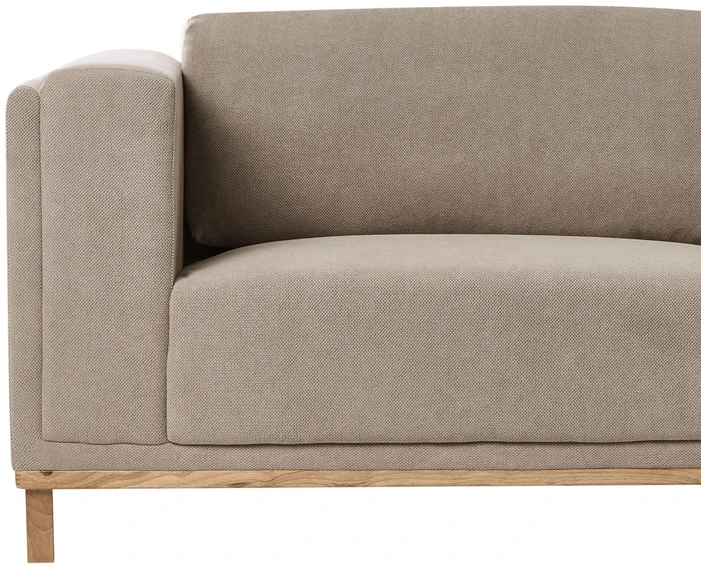Beliani 5 vietu L formos kampinė sofa VENG, smėlio pilkos spalvos, kairinė