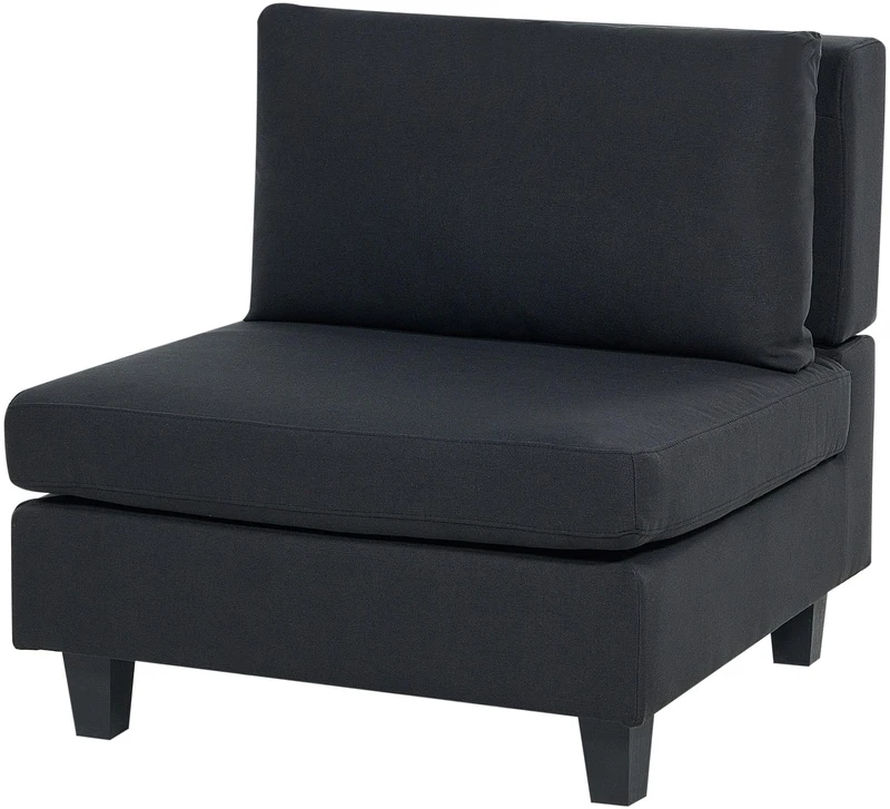 Beliani 5 vietų modulinė kampinė sofa UNSTAD kairinė, juoda
