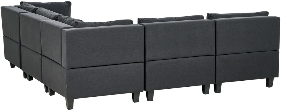 Beliani 5 vietų modulinė kampinė sofa UNSTAD kairinė, juoda