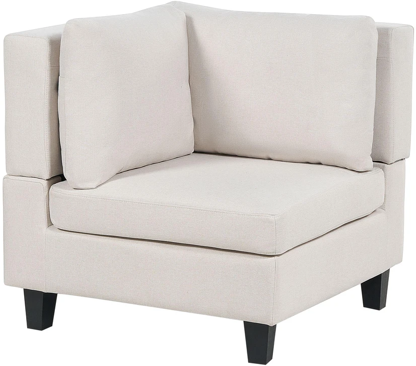 Beliani 5 vietų modulinė kampinė sofa UNSTAD Dešininė Šviesiai smėlio spalvos su otomanu