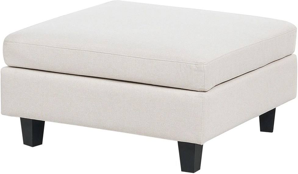 Beliani 5 vietų modulinė kampinė sofa UNSTAD Dešininė Šviesiai smėlio spalvos su otomanu