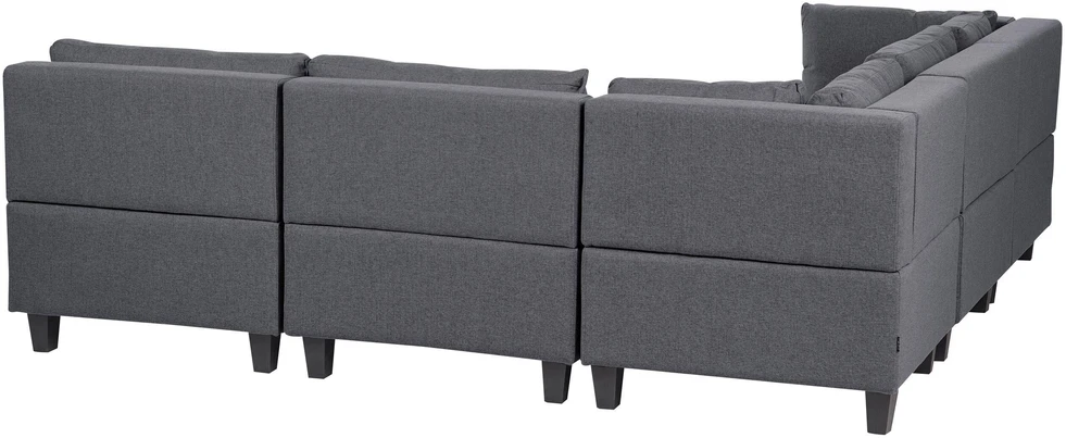Beliani 5 vietų modulinė sofa UNSTAD, dešininė, tamsiai pilka