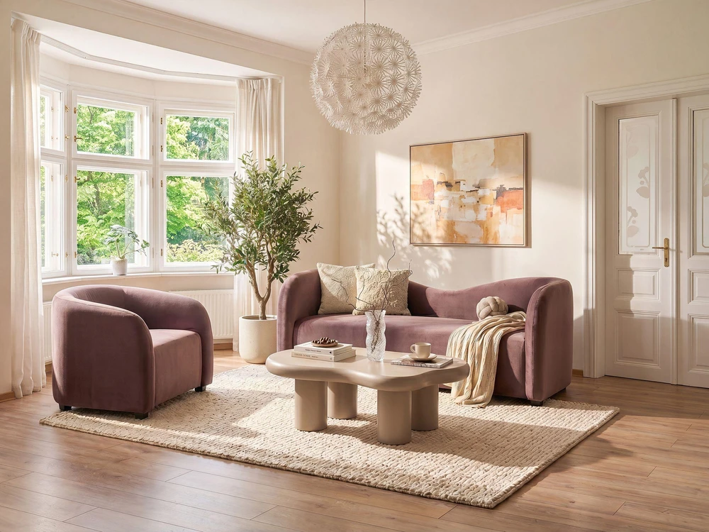 Sofa Beliani 5 vietų svetainės baldų komplektas VELTADA iš veliūro, tamsiai rudas