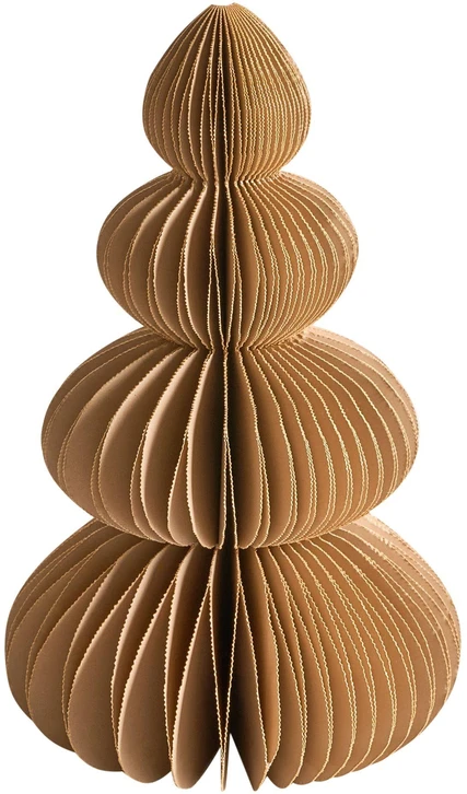 Beliani 6 kalėdinių dekoracijų rinkinys RANELVA Eglutė 14/19/25 cm Ruda/ smėlio spalva