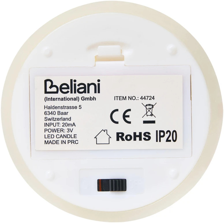 Beliani 6 LED žvakių rinkinys AMOREA 10/15 cm, kreminė balta