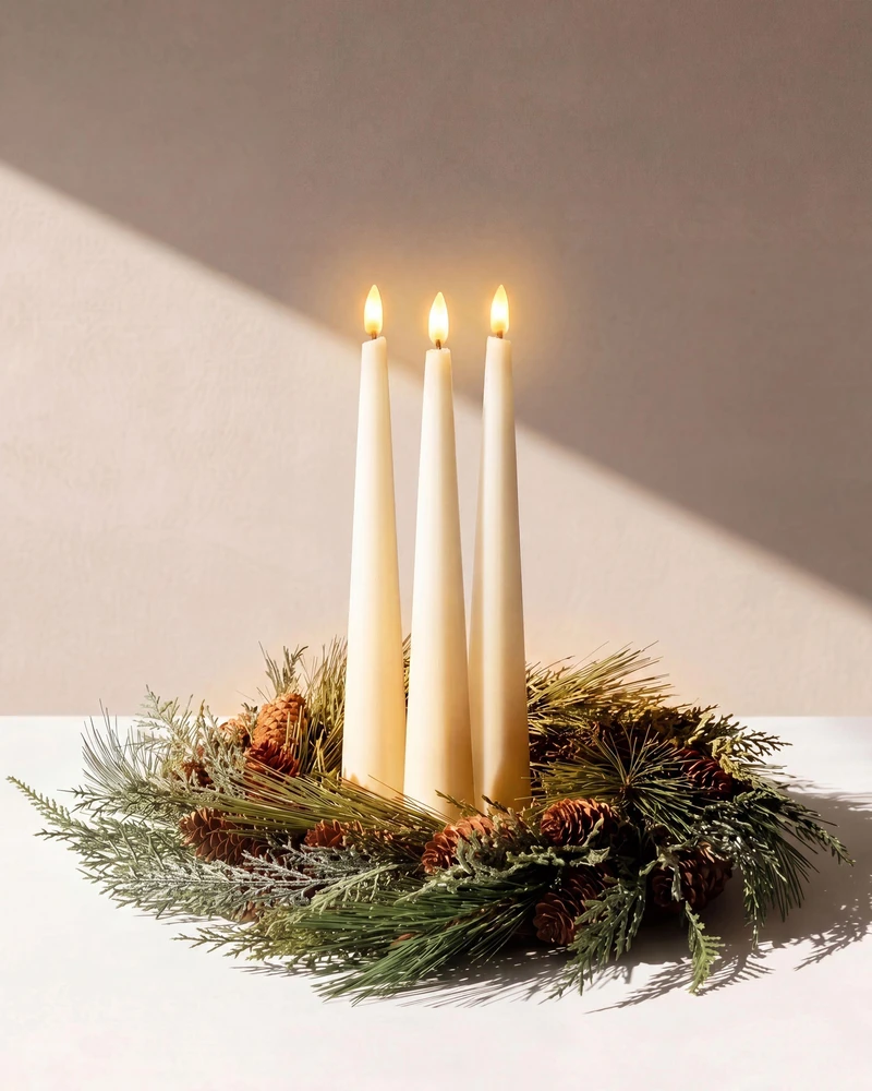 Beliani 6 LED žvakių rinkinys AURUM 28 cm, balkšvos spalvos