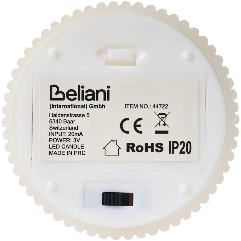 Beliani 6 LED žvakių rinkinys NOISETTE 10/16 cm, kreminės spalvos
