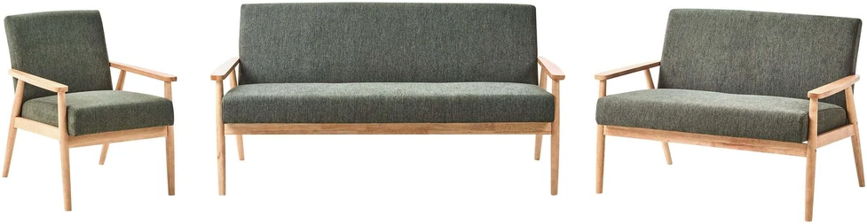 Sofa Beliani 6 vietų svetainės baldų komplektas ESRUM šviesiai rudas / žalias