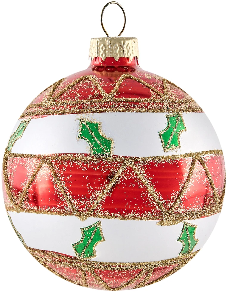 Beliani 70 Kalėdinių žaisliukų rinkinys TWINKLE Stiklas Raudona/ žalia