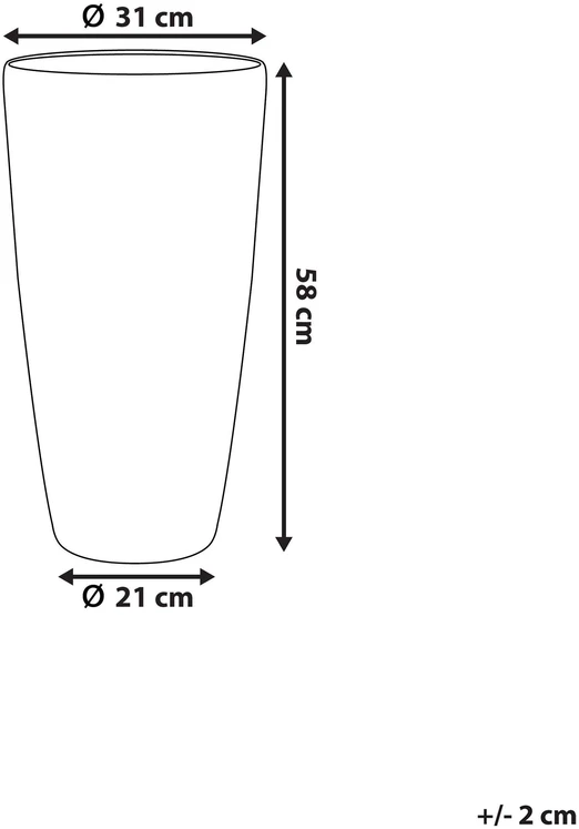 Beliani ABDERA gėlių vazonas 31 cm pilkas