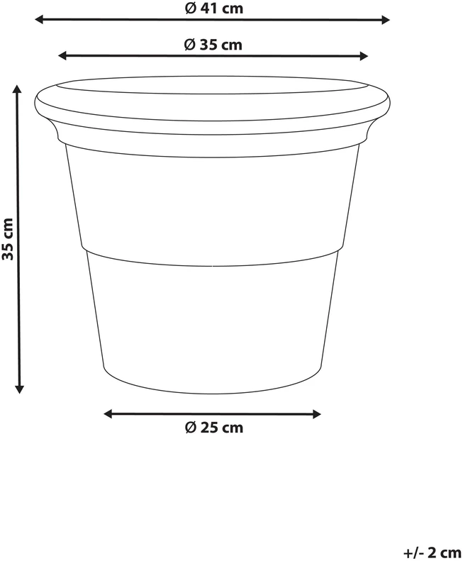 Beliani AEGEA vazonas 41 cm šviesiai smėlio spalvos