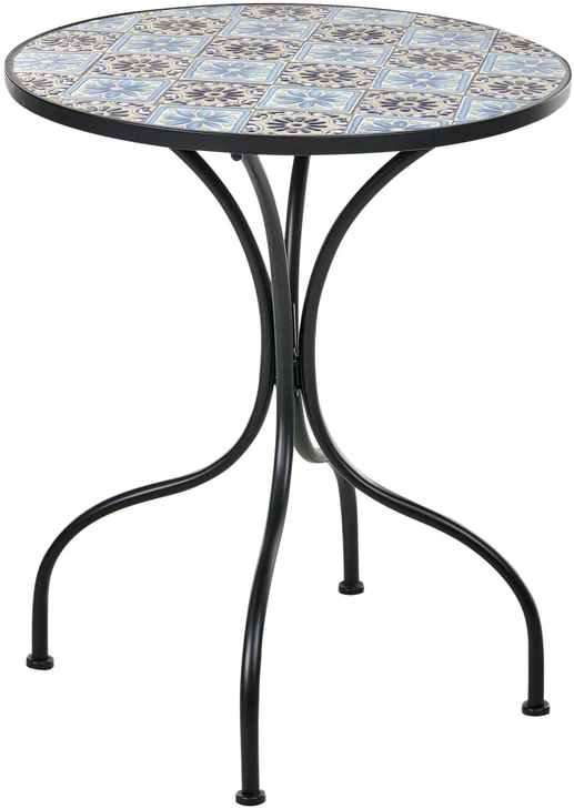 Beliani „AGGIUS“ bistro staliukas, 60 × 60 cm, metalinis, mėlynas