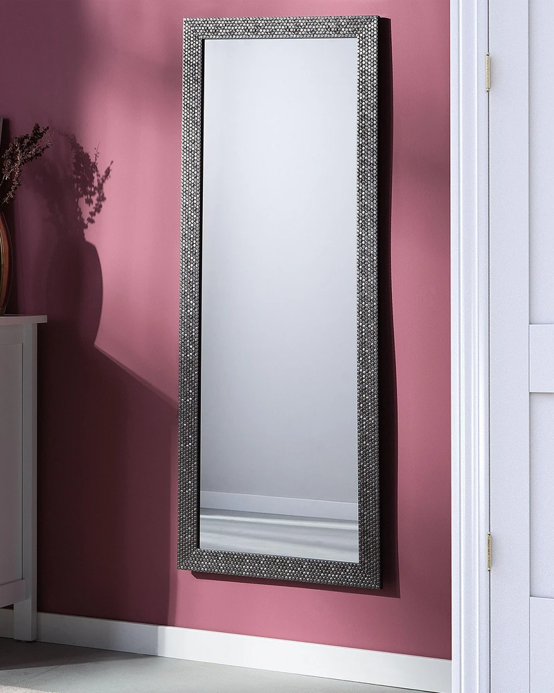 Beliani AJACCIO sieninis veidrodis 50 cm 130 cm sidabrinis