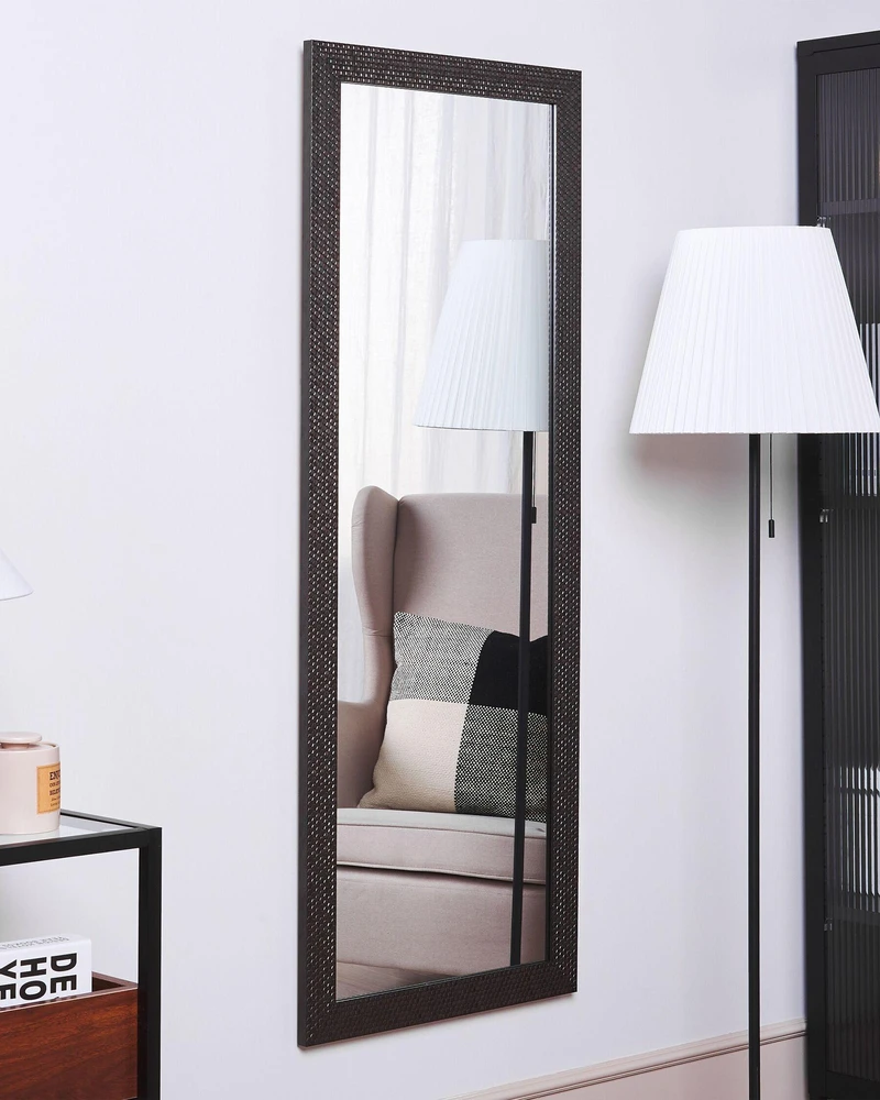 Beliani AJACCIO sieninis veidrodis 50 cm 130 cm sidabrinis