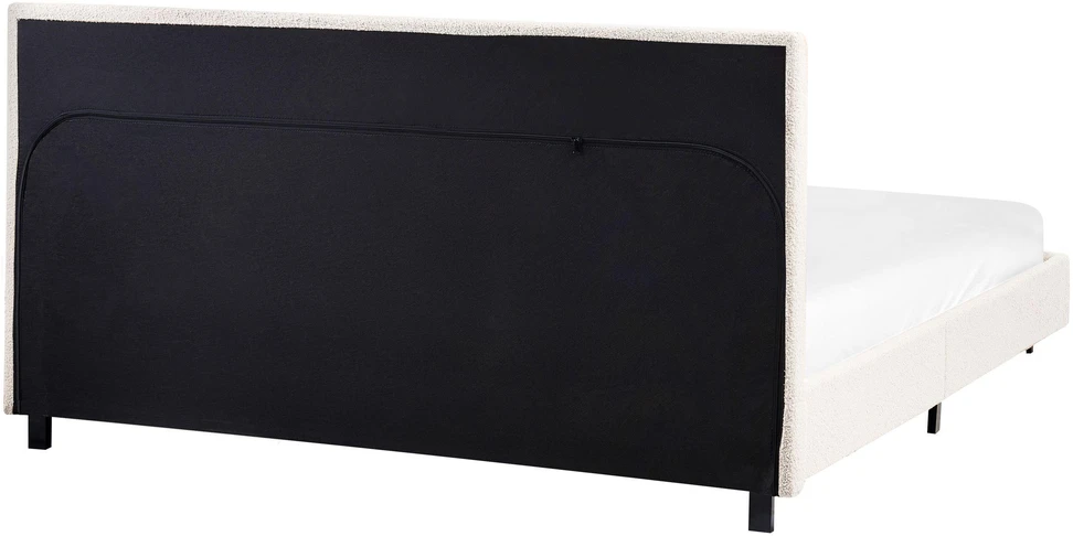 Beliani ALBI „Boucle“ lova 160 x 200 cm, kreminė balta