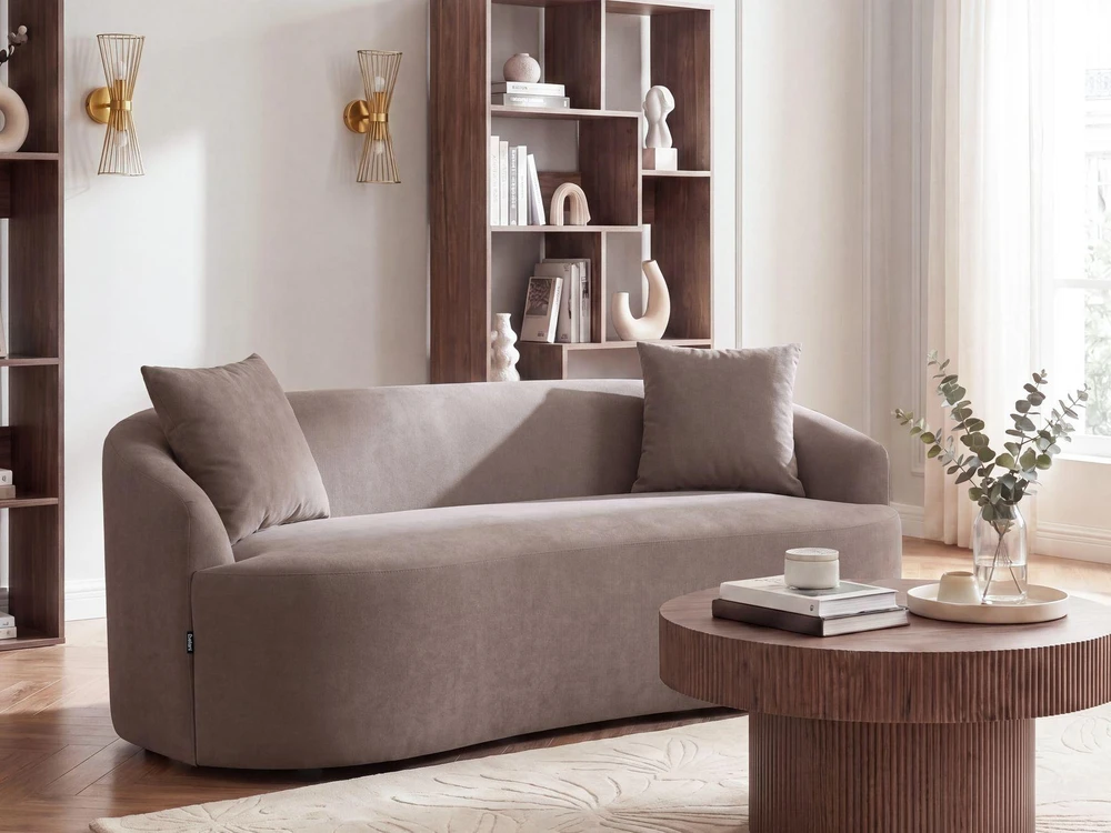Beliani AMAL sofa, smėlio ir pilkšvos spalvos