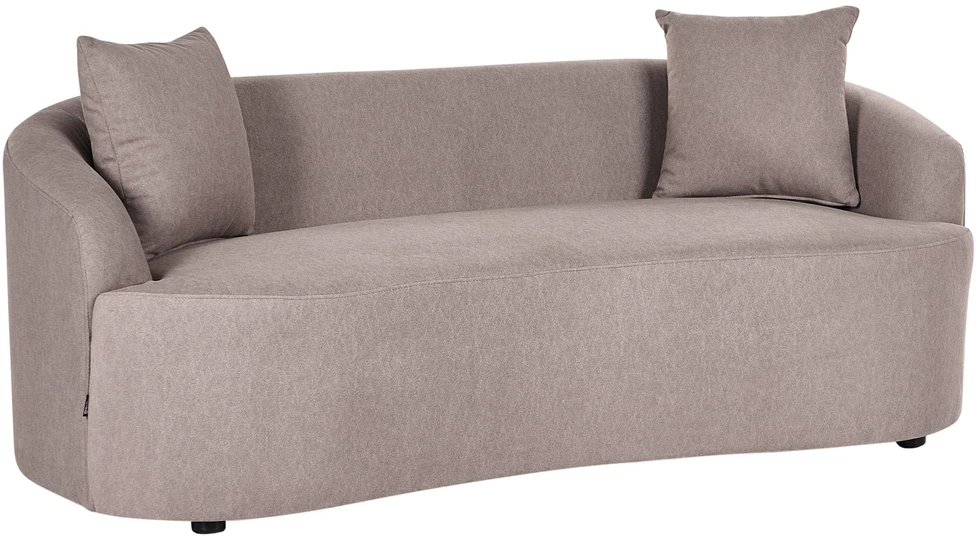 Beliani AMAL sofa su pufu, smėlio ir pilkos spalvos