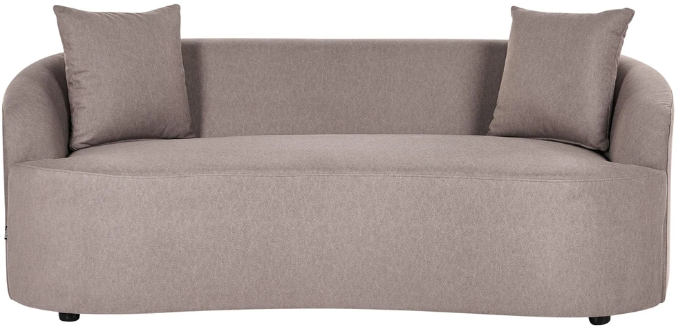 Beliani AMAL sofa su pufu, smėlio ir pilkos spalvos