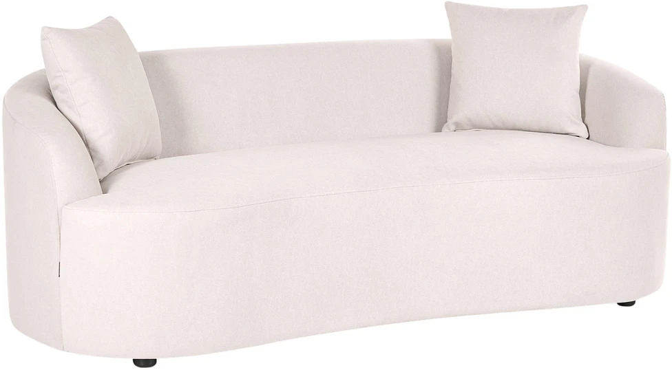 Beliani AMAL sofa su pufu, šviesiai smėlio spalvos