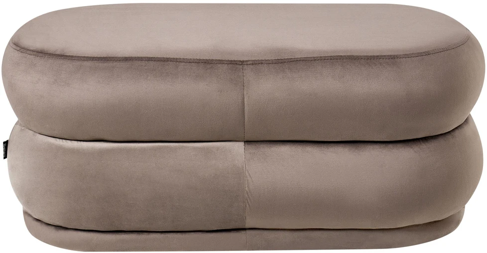 Beliani Apmušta suoliukas ELLENDALE, veliūras, tamsiai ruda