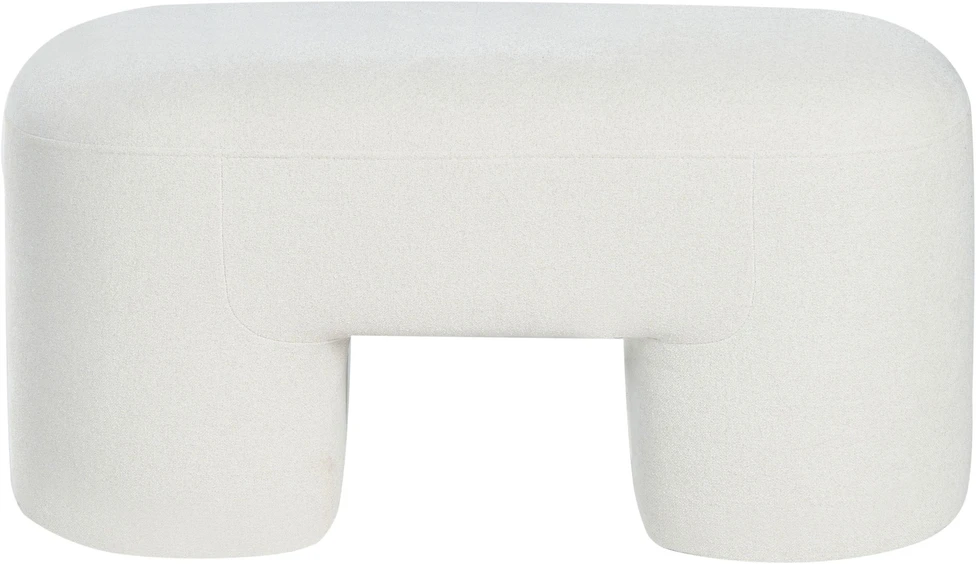 Beliani Apmuštas suoliukas DECORAH Boucle baltas
