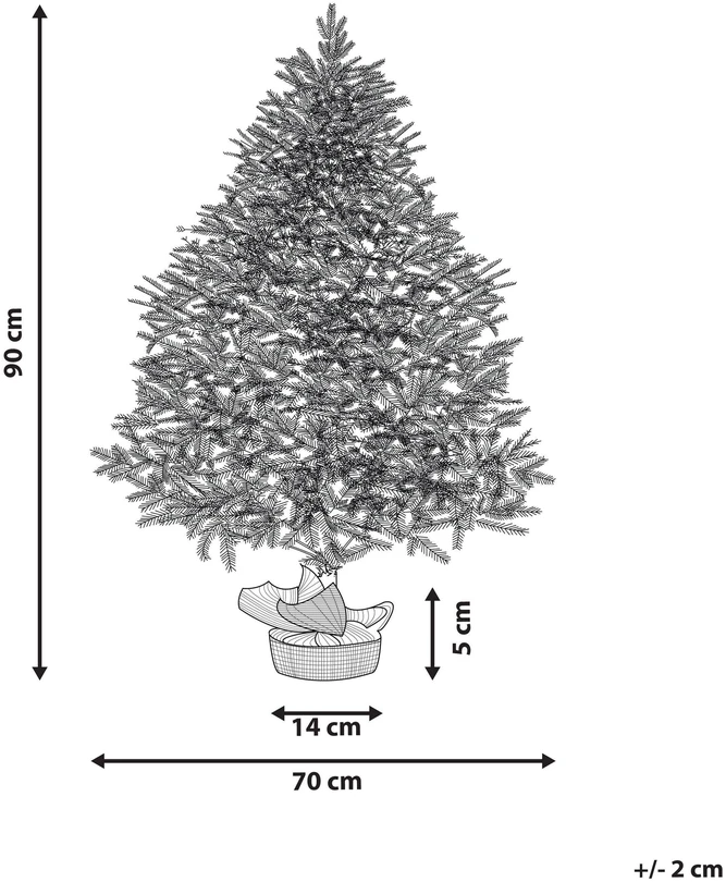 Beliani Apsnigta dirbtinė kalėdinė eglutė RINGROSE 90 cm Žalia