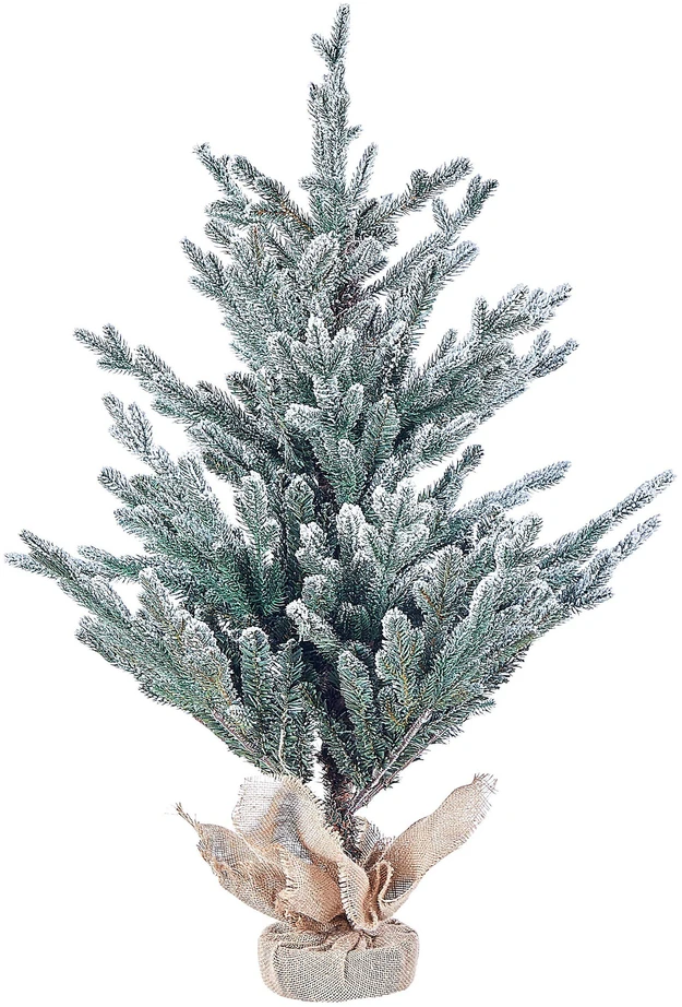Beliani Apsnigta dirbtinė kalėdinė eglutė RINGROSE 90 cm Žalia