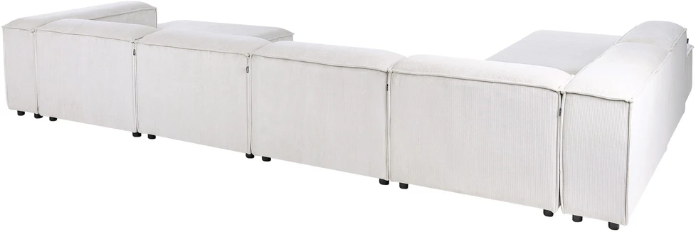 Beliani ARDAL 5 vietų modulinė kampinė sofa, spalva: kreminė balta, medžiaga: velvetas
