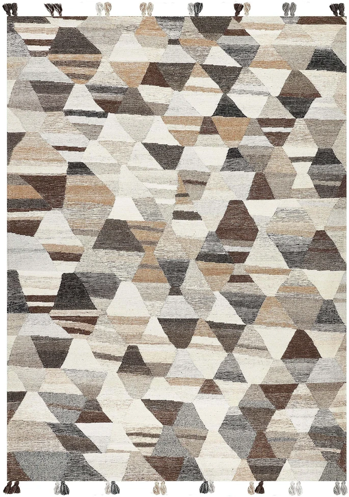 Beliani ARGAVAND kilimas smėlio spalvos 160 x 230 cm vilnonis