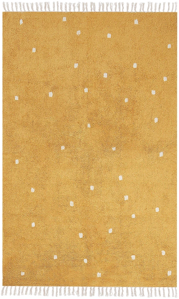 Beliani „ASTAF“ garstyčių spalvos kilimas, 140 × 200 cm, medvilninis