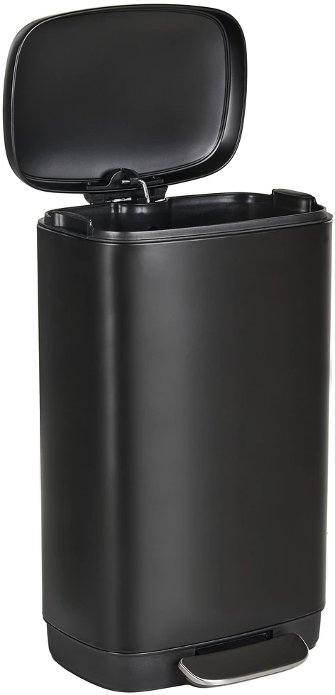 Beliani Atliekų dėžė su pedalu 30 L ECOCOLLECT metalinė juoda