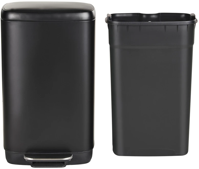 Beliani Atliekų dėžė su pedalu 30 L ECOCOLLECT metalinė juoda