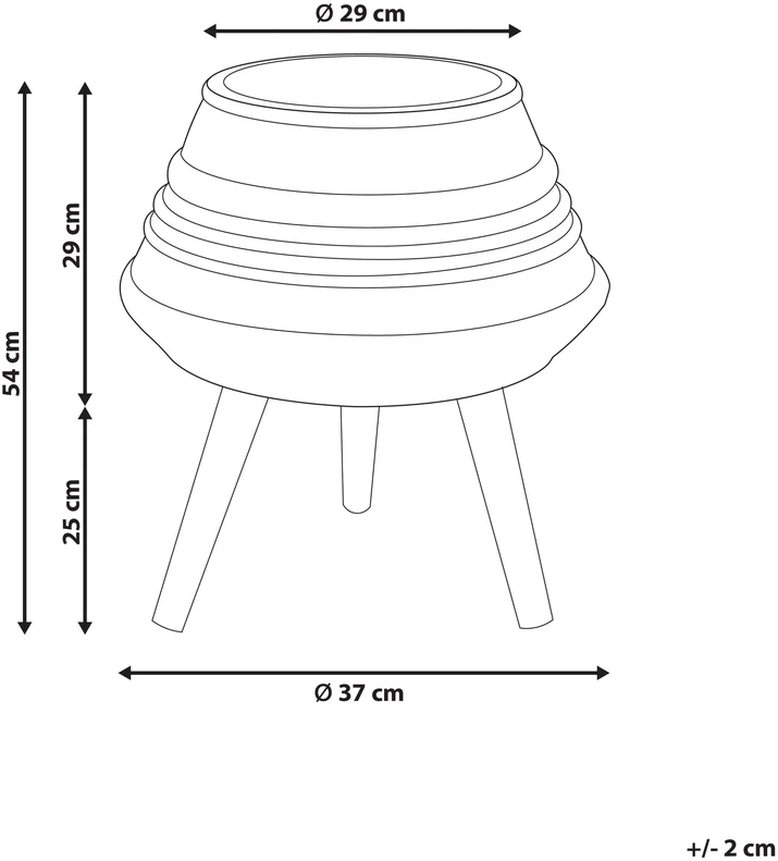 Beliani Augalų vazonas su kojelėmis ATHAEA 37 cm smėlio spalvos
