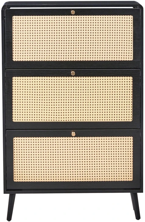 Beliani Batų spintelė MOURA juoda
