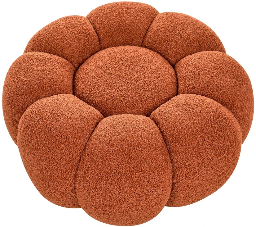 Beliani BEAUFORT pufas, „bouclé“, rudas