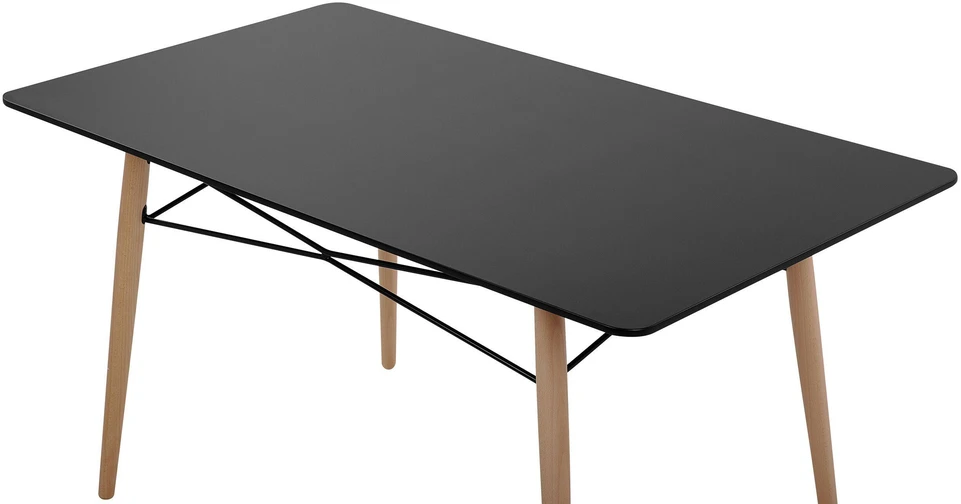 Beliani „BIONDI“ valgomojo stalas, bukas, juodas, 140 × 80 cm