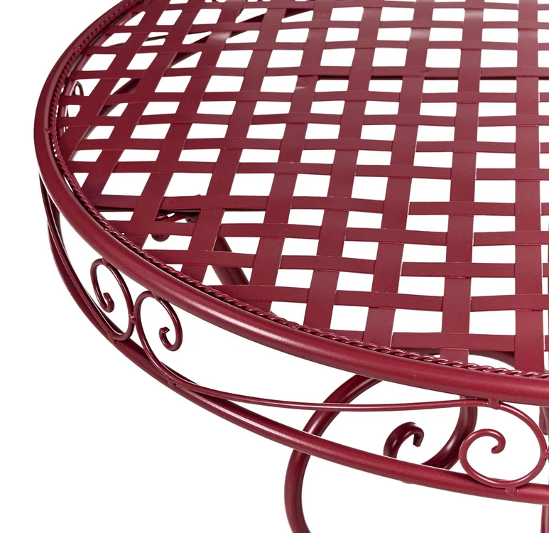 Beliani Bistro stalas ALBINIA, 70 × 70 cm, metalinis, burgundiškas