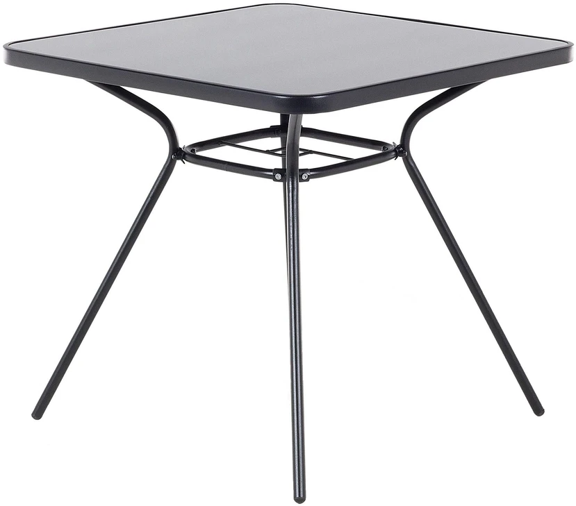 Beliani Bistro stalas LIVO 80 cm 80 cm Stiklas Juodas