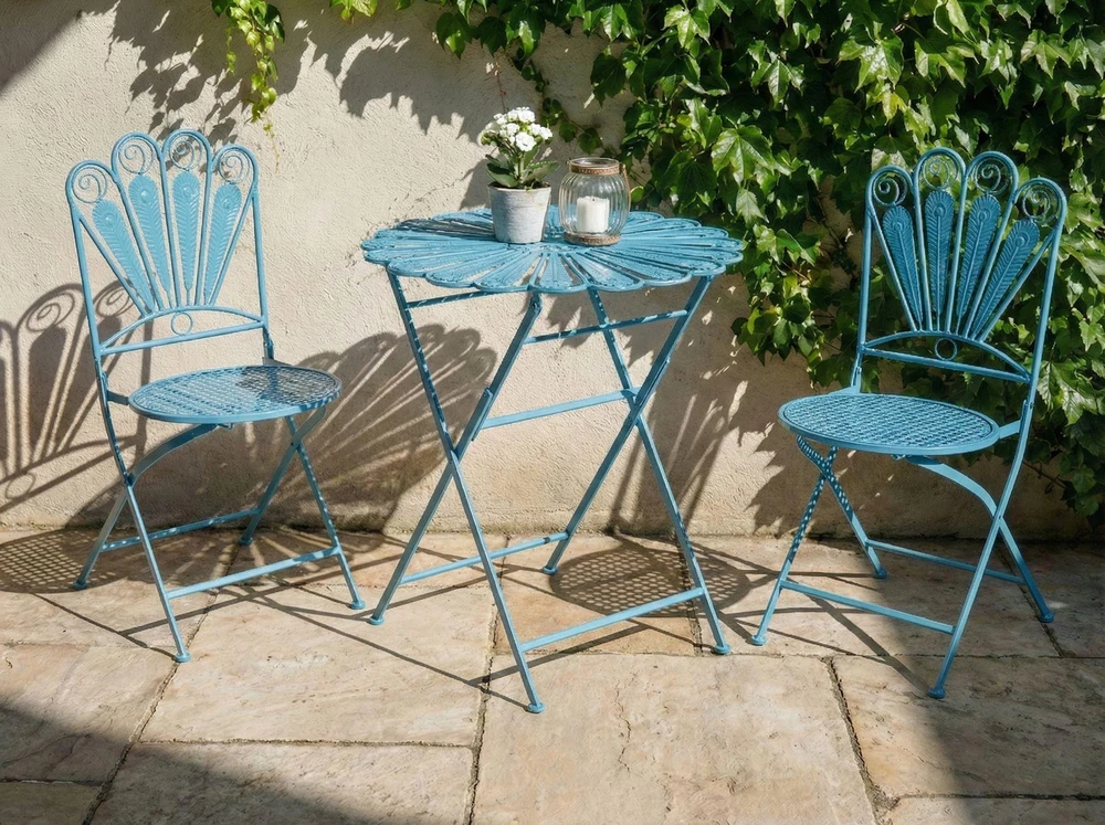 Beliani Bistro stalas PAVIA 71 cm 71 cm Metalinis Mėlynas