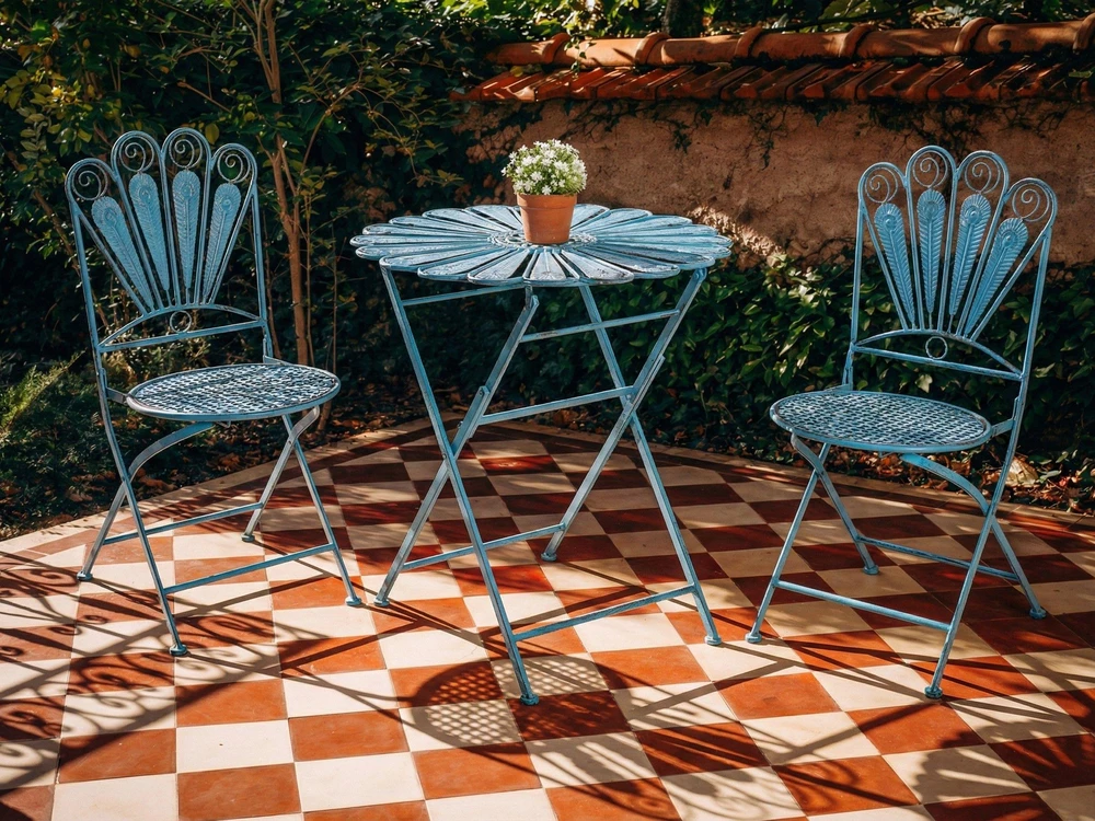 Beliani Bistro stalas PAVIA 71 cm 71 cm Metalinis Mėlynas