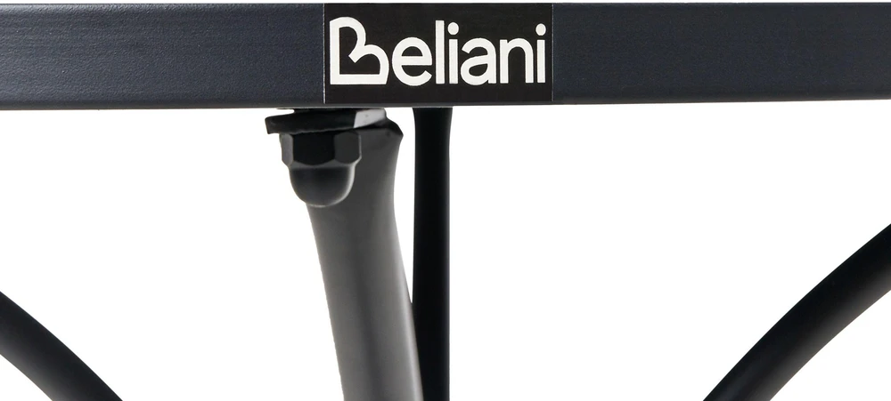 Beliani Bistro staliukas ADRANO 60 cm 60 cm Teraco efektas metalinis juodas