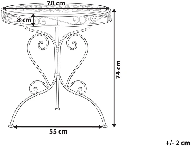 Beliani Bistro staliukas ALBINIA, 70 × 70 cm, metalinis, žalias