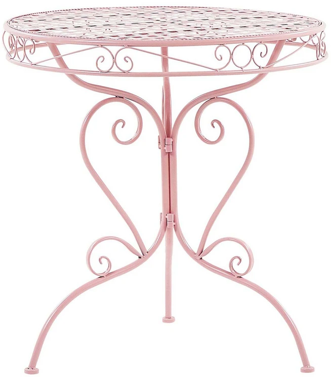 Beliani Bistro staliukas ALBINIA 70 cm, metalinis, rožinis