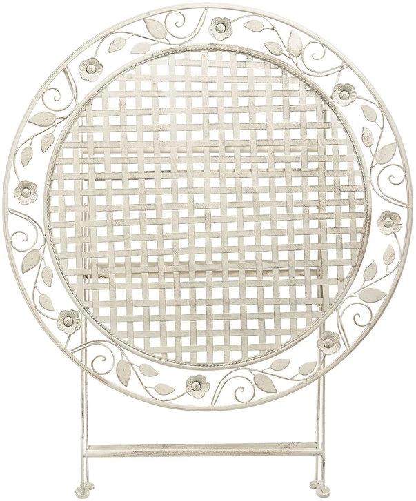 Beliani Bistro staliukas BIVIO 90 cm skersmens, metalinis, kreminės spalvos