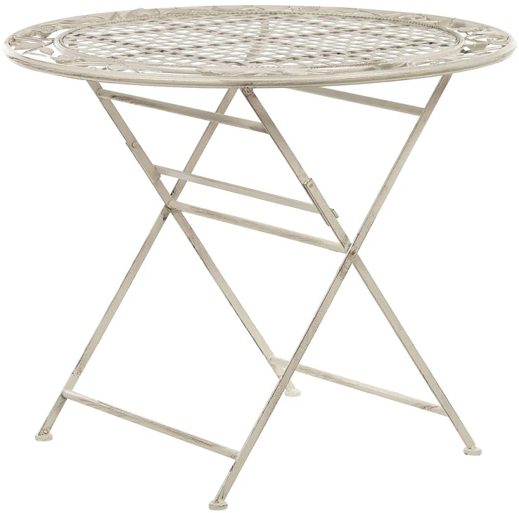 Beliani Bistro staliukas BIVIO 90 cm skersmens, metalinis, kreminės spalvos