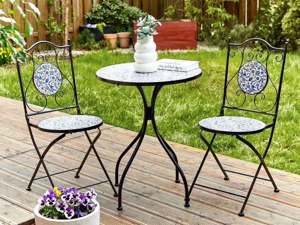 Beliani Bistro staliukas CAMPRENA 60 cm 60 cm metalinis juodas