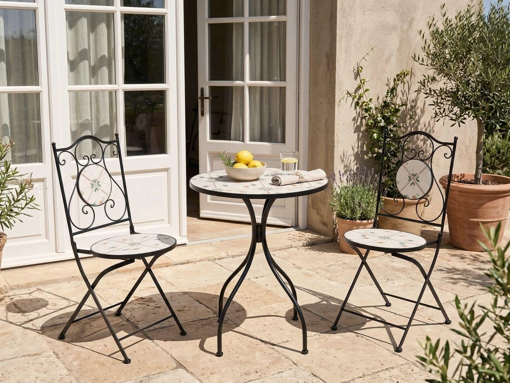Beliani Bistro staliukas CARONA 60 cm metalinis juodas