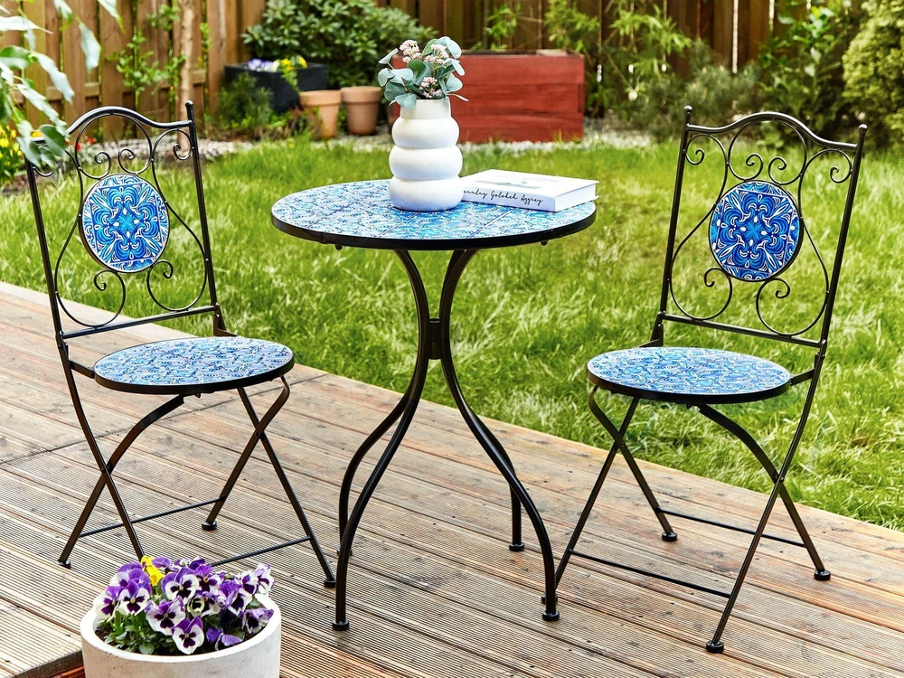 Beliani Bistro staliukas CIGLIANO 60 cm 60 cm metalinis juodas