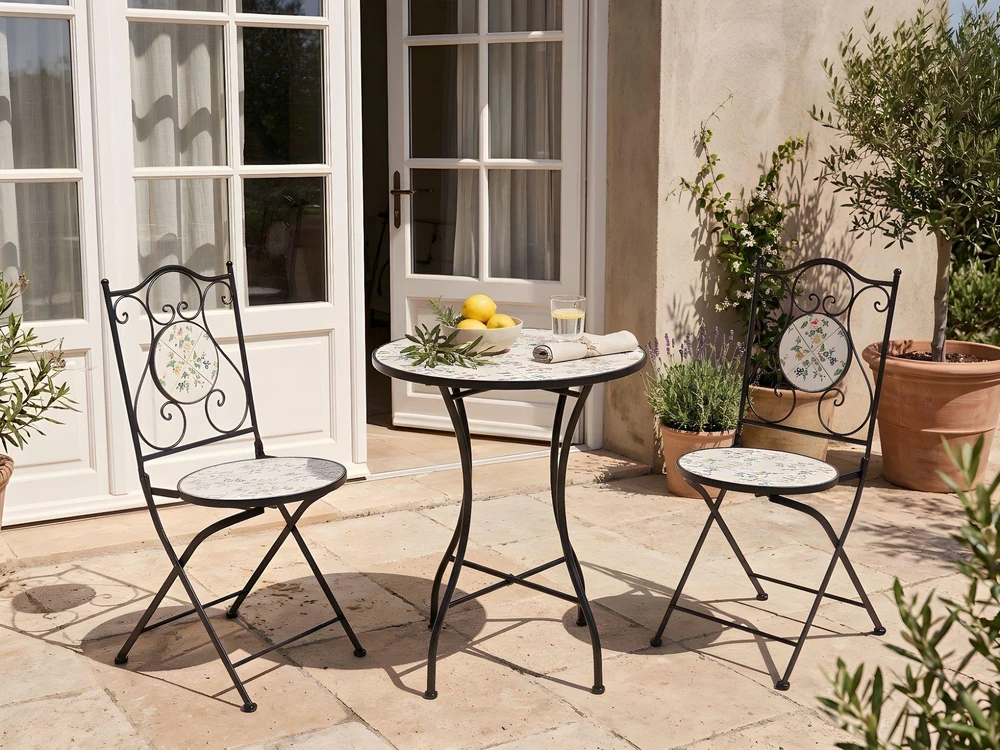 Beliani Bistro staliukas COLLIO 60 cm metalinis juodas